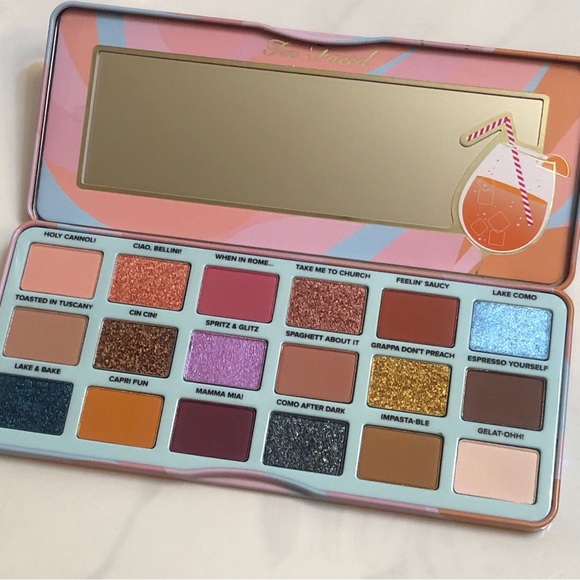 Too Faced Italian Spritz Lake Como Cocktail 18 Pan Eyeshadow Palette 18g NIB - Picture 12 of 15